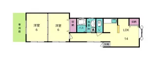 神殿マンション3号棟【1階】の間取り