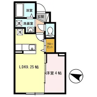 悠裕富田【1階】の間取り