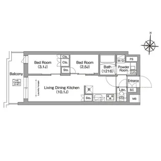コンフォリア・リヴ南品川【3階】の間取り