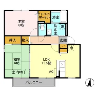 ヴェル・ソール B【2階】の間取り