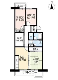 UR横尾【5階】の間取り