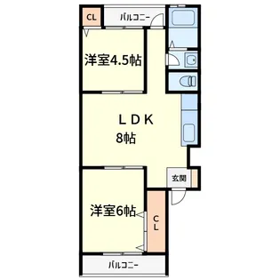 阿武野第2マンション【2階】の間取り
