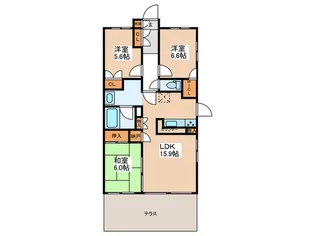 オハナ八坂萩山町【1階】の間取り