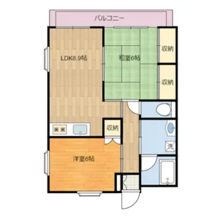 ビオレ中田【3階】の間取り