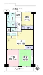 ユニハイム本厚木【7階】の間取り