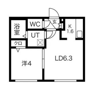 エヴァンスコート南1条【4階】の間取り