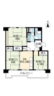 UR洛西境谷東【7階】の間取り