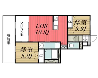 千葉県四街道市鹿渡【アパート】の間取り