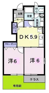 サウスウィンド【1階】の間取り