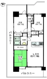草加氷川ローヤルコーポ【8階】の間取り