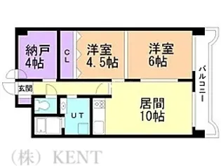 ライオンズマンション第3大通【3階】の間取り