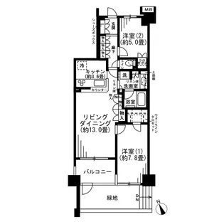 横濱山手テラス壱番館【1階】の間取り