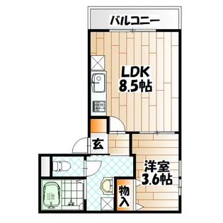クロノ戸畑II【1階】の間取り