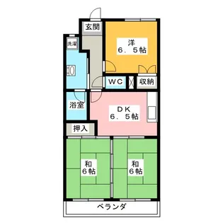 エステート南若森【2階】の間取り