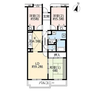 URコンフォール大宮植竹【5階】の間取り