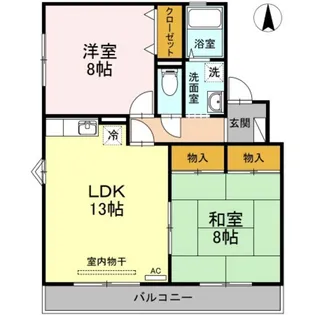 コートヴィレッジ若沼 A棟【2階】の間取り