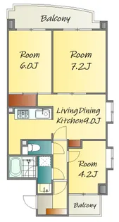 パークハイム東白島【9階】の間取り