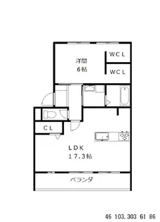 アラモードキャステル【1階】の間取り