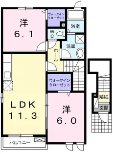 ガーデンヒルズB【2階】の間取り