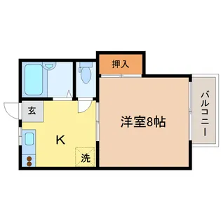 弓の町ハイツA棟【2階】の間取り