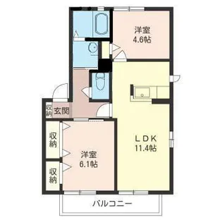 クレールB【2階】の間取り