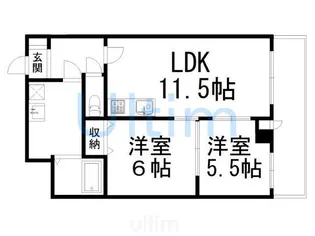 Du四条【6階】の間取り