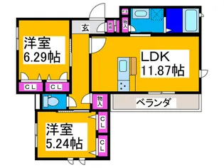 シャ-メゾン菊【1階】の間取り