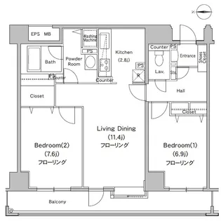 グレイスコート木場【6階】の間取り