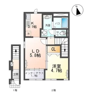 メゾン・アンソレイエ【2階】の間取り