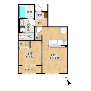 city heights II【1階】の間取り