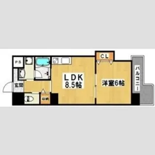 住吉橋ポルト【5階】の間取り