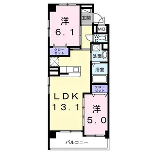 リュミエール宮里【4階】の間取り