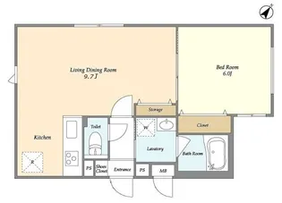 ウェルスクエアイズム文京千石【1階】の間取り