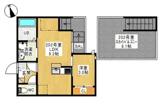GRANDTIC 南高西【2階】の間取り
