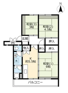UR東坂戸【4階】の間取り
