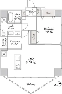 ミリアレジデンス新宿御苑II【11階】の間取り
