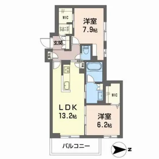 グリーンガーデン東雲【2階】の間取り