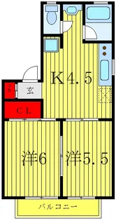 大谷口コーポ【1階】の間取り
