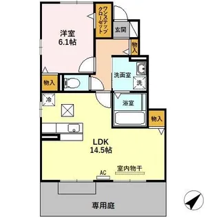 ミロワール鏡島【1階】の間取り