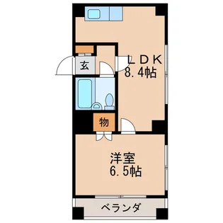 ヴィラウエスト【5階】の間取り