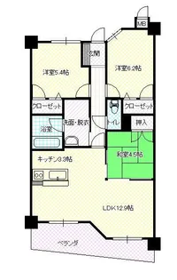 フェスティオ堂の前【6階】の間取り