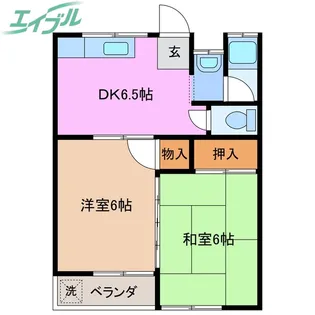 コーポ阿倉川【2階】の間取り