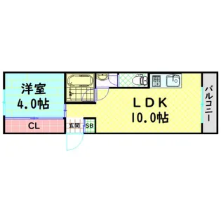 三西ハイツ【1階】の間取り