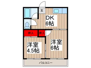 塚越ハイツ【2階】の間取り