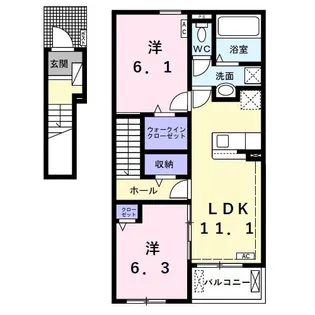 フィオーレ笠木 B【2階】の間取り