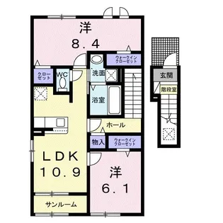 ルミナーラ西中央【2階】の間取り