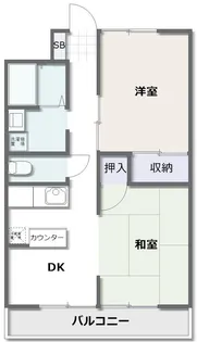 エバーグリーン長砂【1階】の間取り