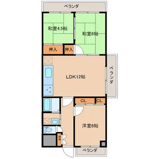 センチュリー木保佐【4階】の間取り