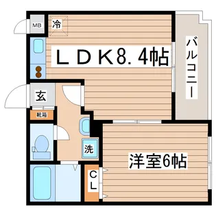 ベルシティ二本杉【1階】の間取り