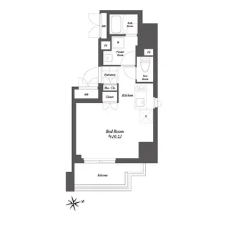 THE GATEHOUSE浅草雷門【8階】の間取り